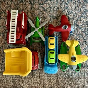 Group of 6 Green Toy Vehicles